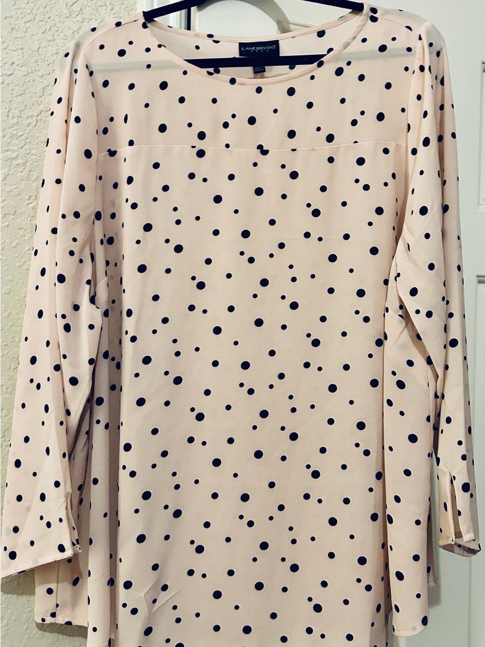 Lane Bryant Blush Pink Polka Dot Top